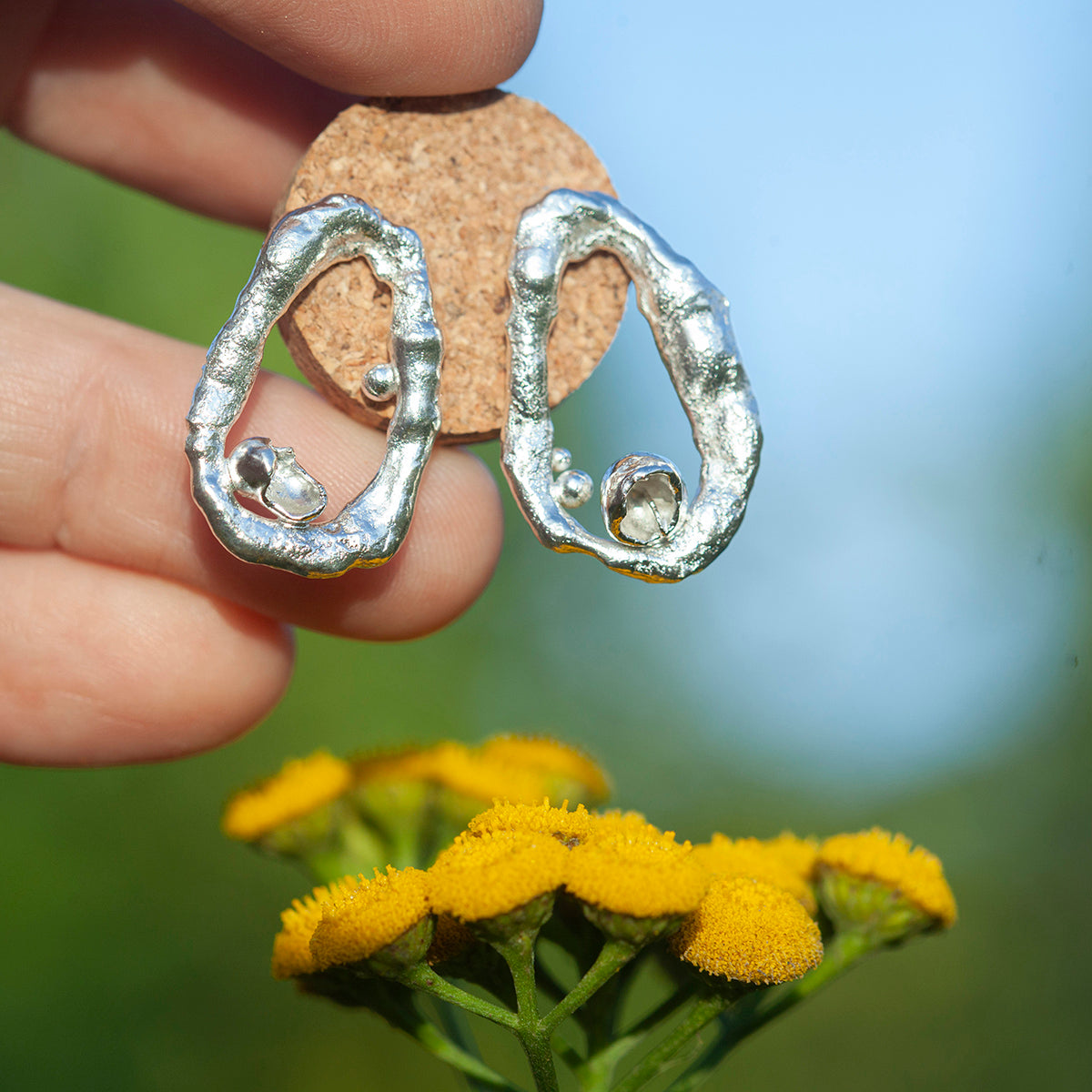 OOAK Silver Tera earrings #4 (ready to ship)