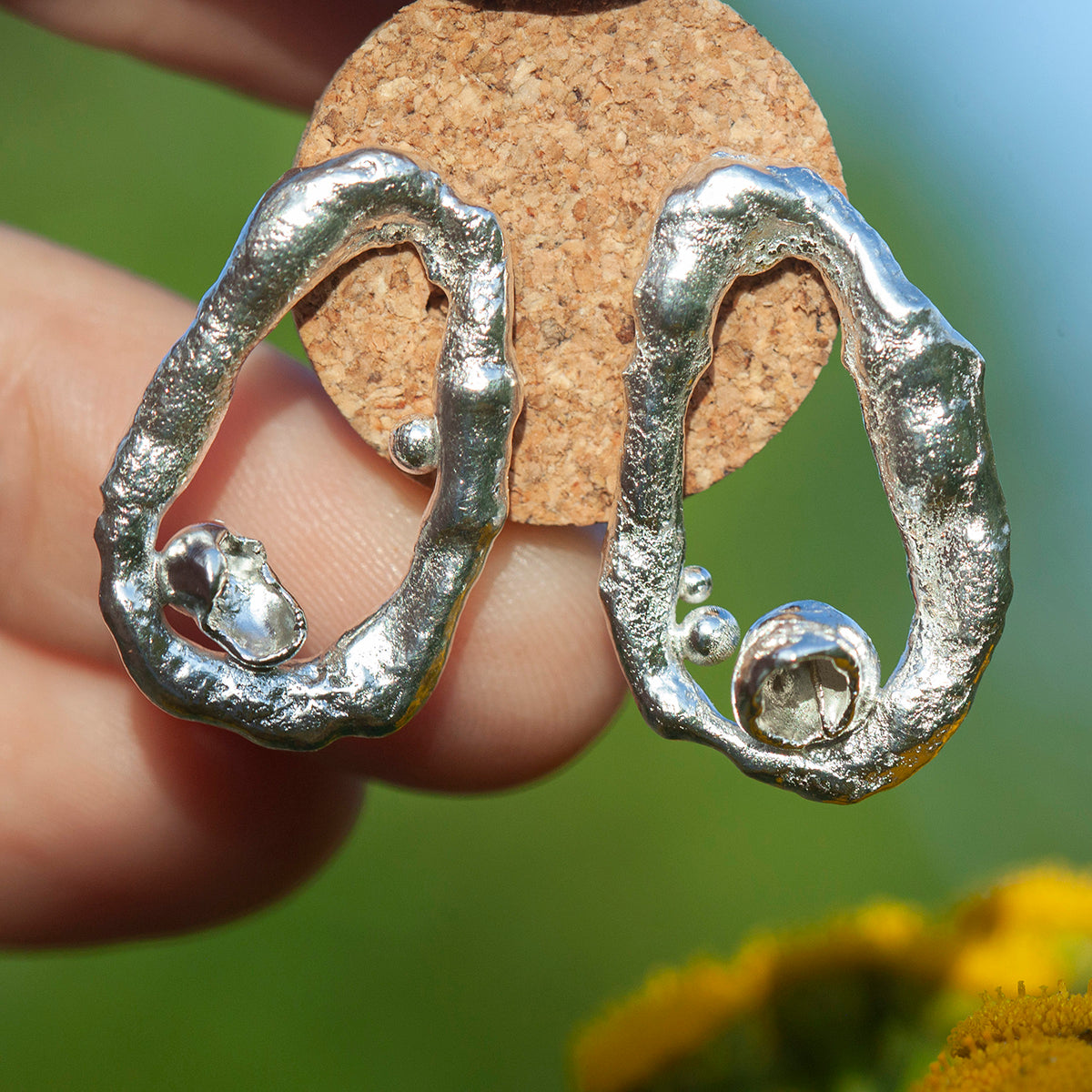 OOAK Silver Tera earrings #4 (ready to ship)