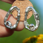 Charger l&#39;image dans la galerie, OOAK Silver Tera earrings #4 (ready to ship)
