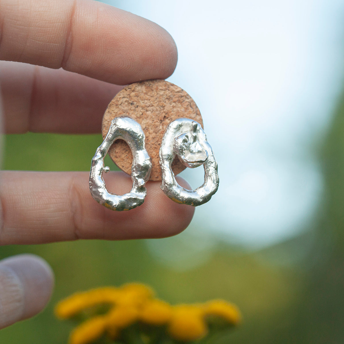 OOAK Silver Tera earrings #7 (ready to ship)