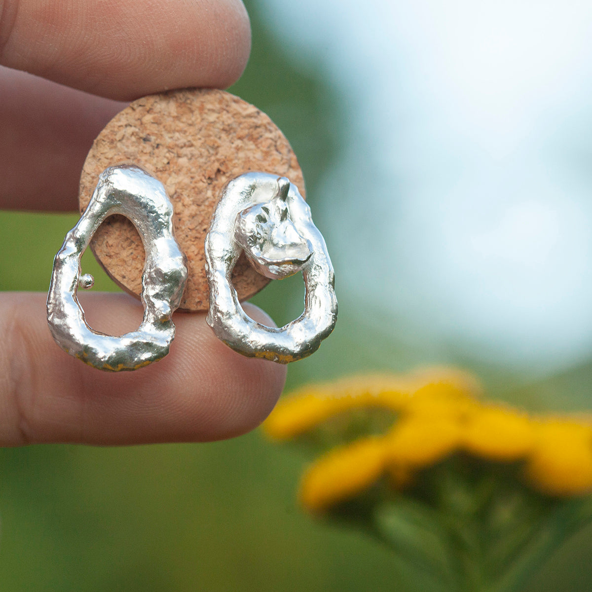 OOAK Silver Tera earrings #7 (ready to ship)