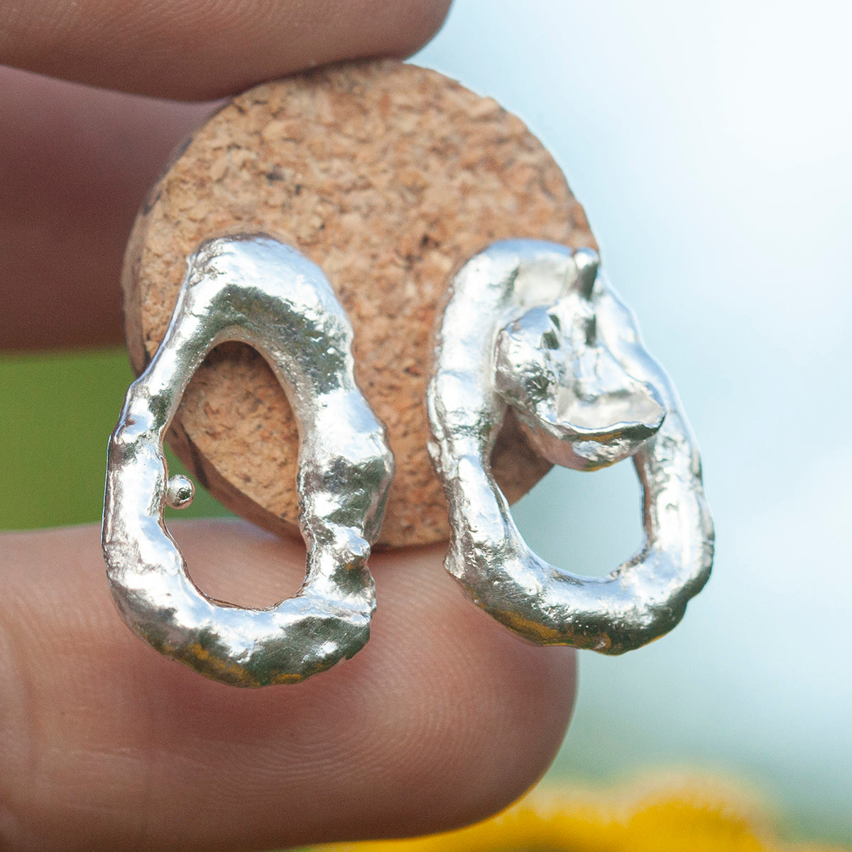 Pieza única Pendientes Tera en plata #7 (listo para enviar)