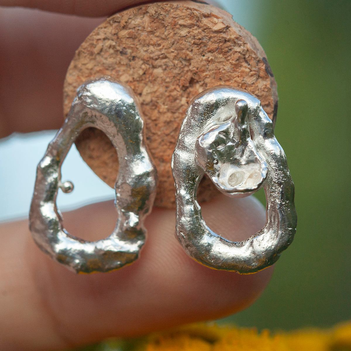 OOAK Silver Tera earrings #7 (ready to ship)
