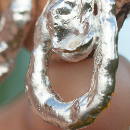 Pieza única Pendientes Tera en plata #7 (listo para enviar)