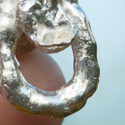 Pieza única Pendientes Tera en plata #7 (listo para enviar)