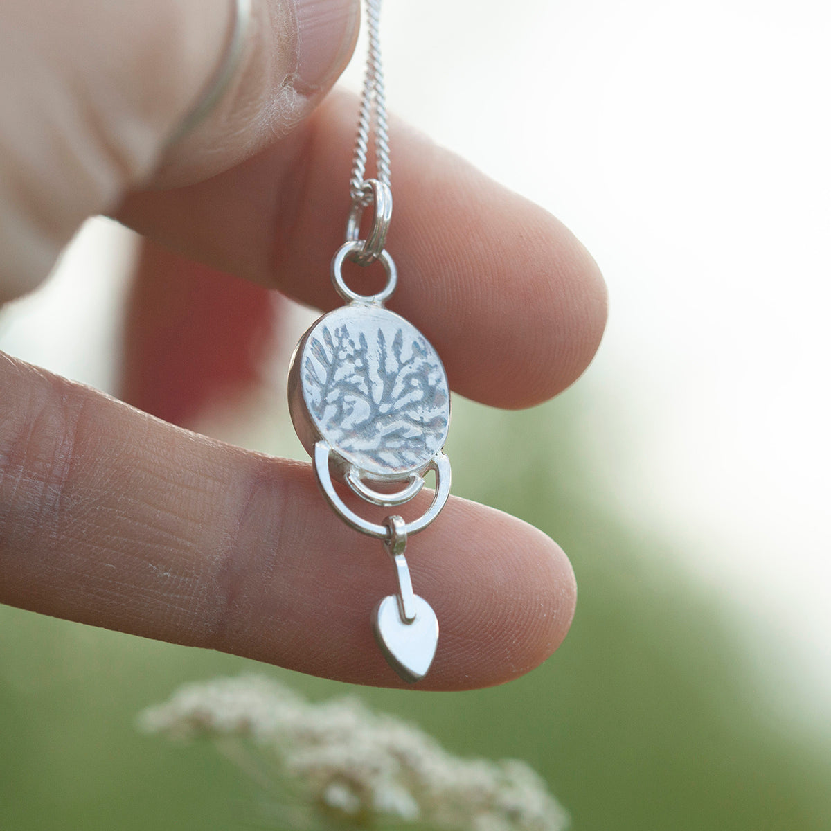 OOAK Osmose pendant #51 ~ with captured plant • Amethyst (ready to ship)