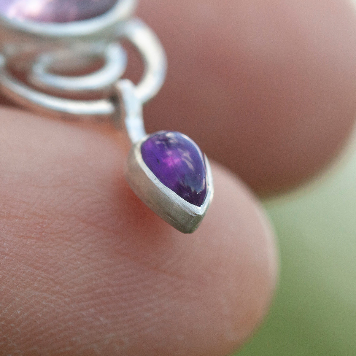 OOAK Osmose pendant #51 ~ with captured plant • Amethyst (ready to ship)