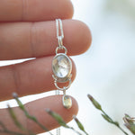 Load image into Gallery viewer, OOAK Osmose pendant #52 ~ with captured plant • Aquamarine &amp; Opal (ready to ship)
