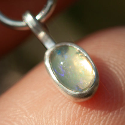 Pièce unique Pendentif Osmose #52 ~ avec plante capturée • Aigue-marine & Opale (prêt à expédier)