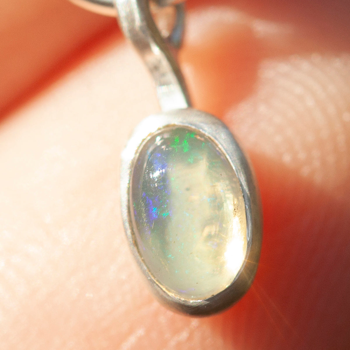 Pièce unique Pendentif Osmose #52 ~ avec plante capturée • Aigue-marine & Opale (prêt à expédier)