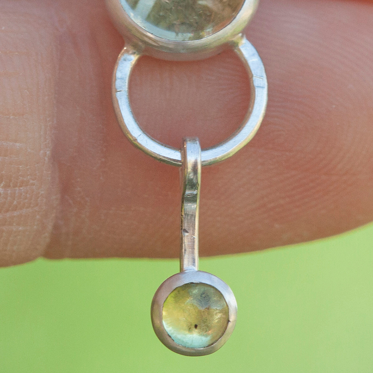 OOAK Osmose pendant #54 ~ with captured plant • Lemon quartz & Peridot (ready to ship)