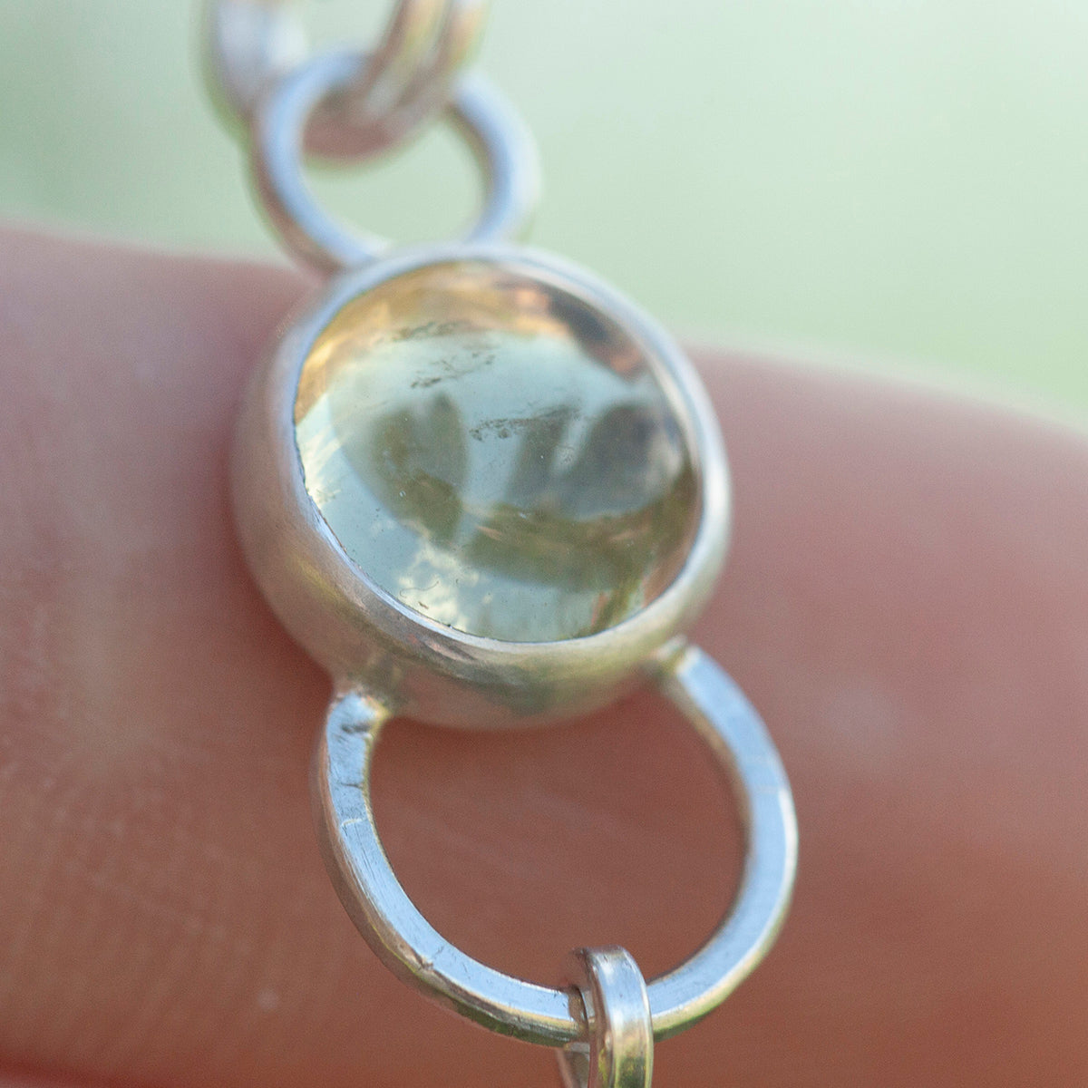 OOAK Osmose pendant #54 ~ with captured plant • Lemon quartz & Peridot (ready to ship)