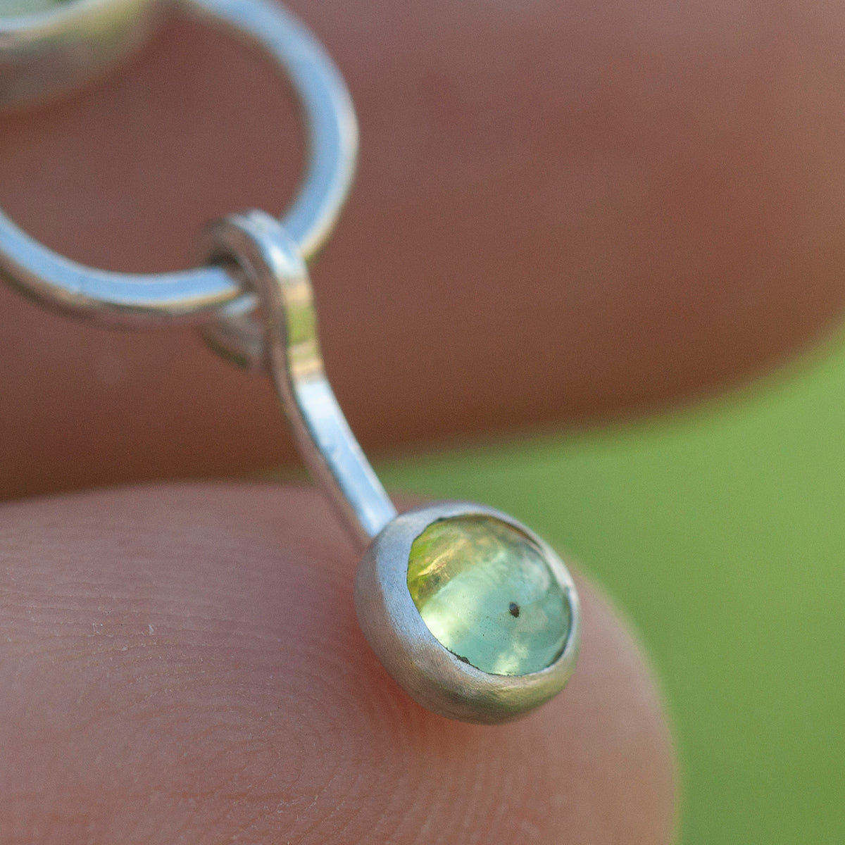 OOAK Osmose pendant #54 ~ with captured plant • Lemon quartz & Peridot (ready to ship)
