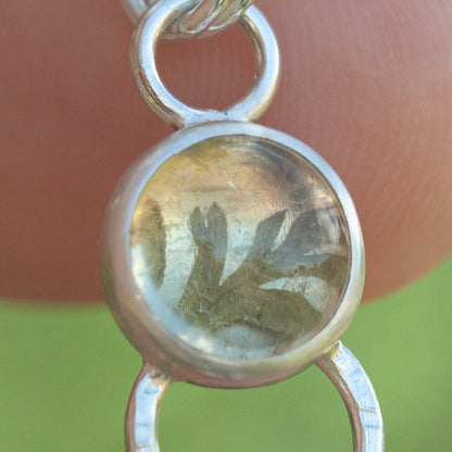 OOAK Osmose pendant #54 ~ with captured plant • Lemon quartz & Peridot (ready to ship)