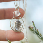Load image into Gallery viewer, OOAK Osmose pendant #55 ~ with captured plant • Rose Quartz (ready to ship)
