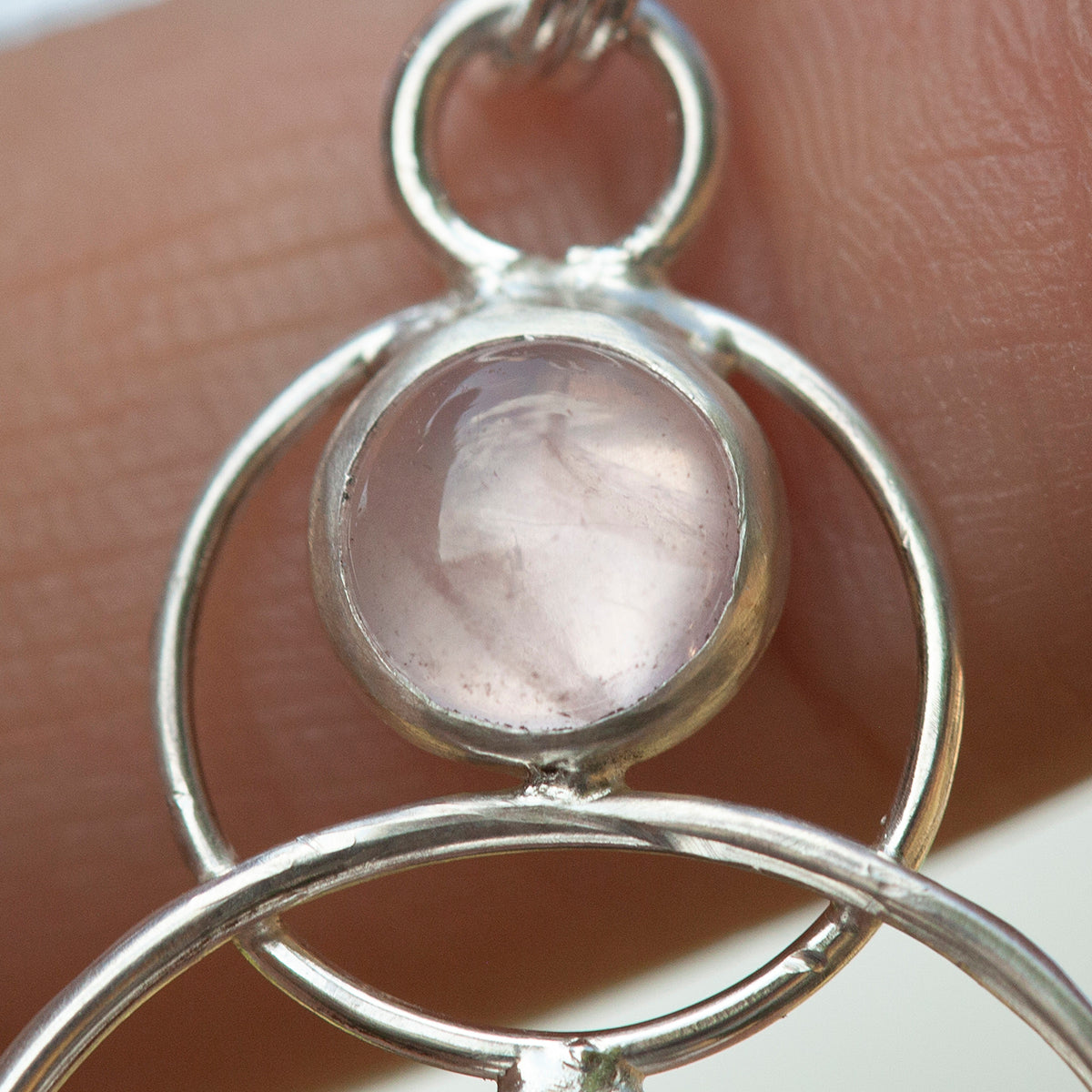 OOAK Osmose pendant #55 ~ with captured plant • Rose Quartz (ready to ship)