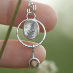 Load image into Gallery viewer, OOAK Osmose pendant #57 ~ with captured plant • Rutilatez Quartz &amp; Labradorite (ready to ship)
