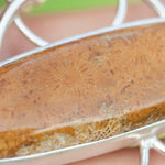 Afbeelding in Gallery-weergave laden, OOAK Healing Tears silver pendant #3 • Fossil coral &amp; Kyanite (ready to ship)
