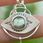 Load image into Gallery viewer, OOAK Healing Tears silver pendant #5 • Labradorite &amp; Kyanite (ready to ship)
