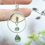 Load image into Gallery viewer, OOAK Healing Tears silver pendant #2 • Dendritic Opal &amp; Kyanite (ready to ship)
