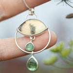 Load image into Gallery viewer, OOAK Healing Tears silver pendant #2 • Dendritic Opal &amp; Kyanite (ready to ship)
