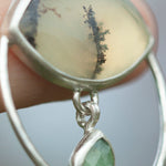 Load image into Gallery viewer, OOAK Healing Tears silver pendant #2 • Dendritic Opal &amp; Kyanite (ready to ship)

