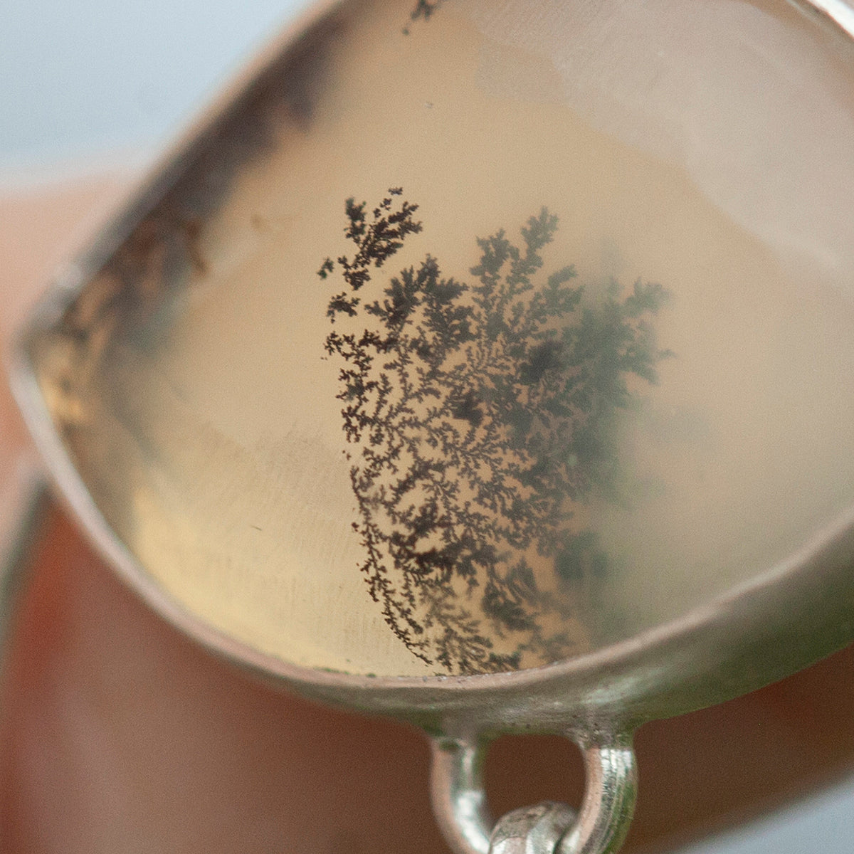 OOAK Healing Tears silver pendant #2 • Dendritic Opal & Kyanite (ready to ship)