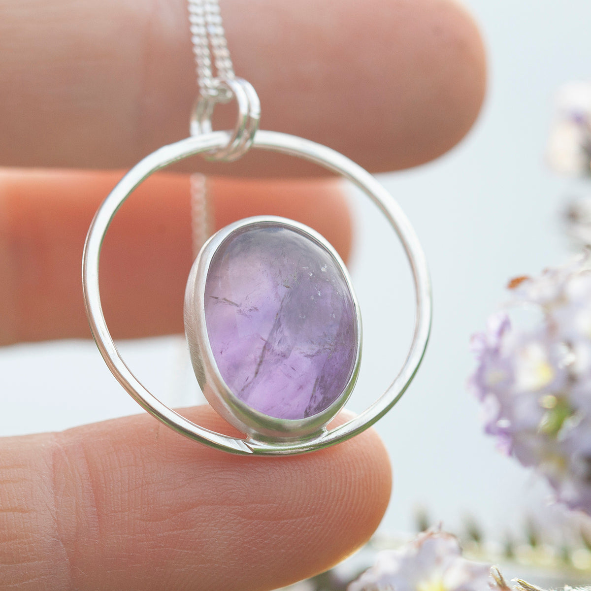 Mae Silberanhänger Unikat #23 • Amethyst (Versandbereit)