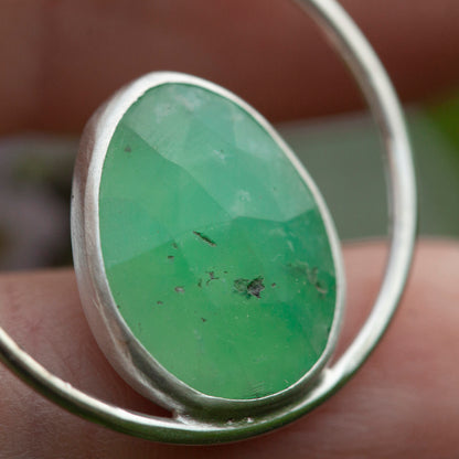 Pendentif Mae en argent pièce unique #16 • Chrysoprase  (prêt à expédier)