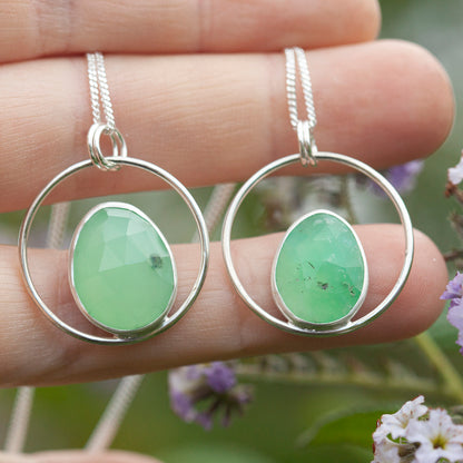 Pendentif Mae en argent pièce unique #16 • Chrysoprase  (prêt à expédier)