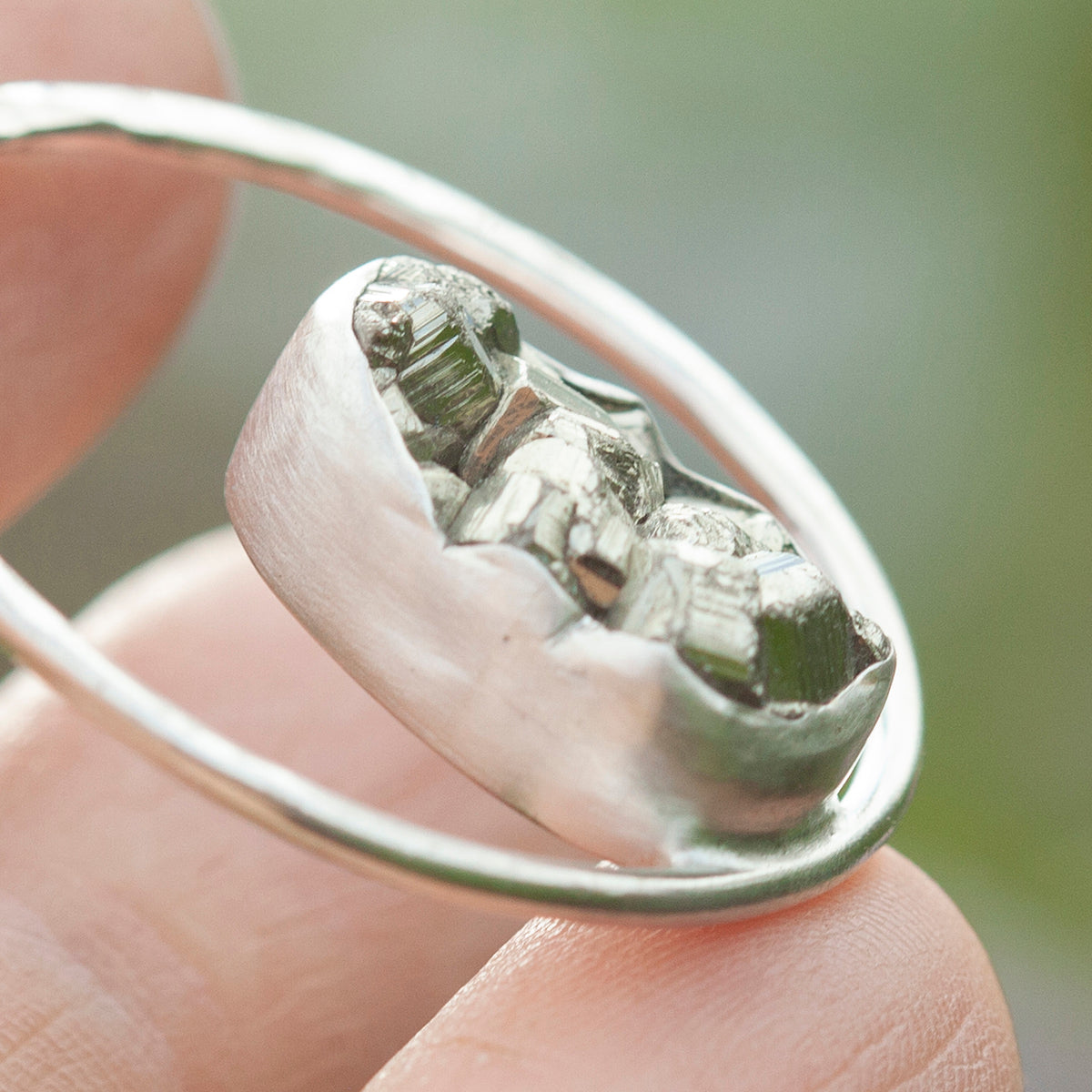 OOAK Mae pendant in silver #29 • Druzy Pyrite (Ready to ship)