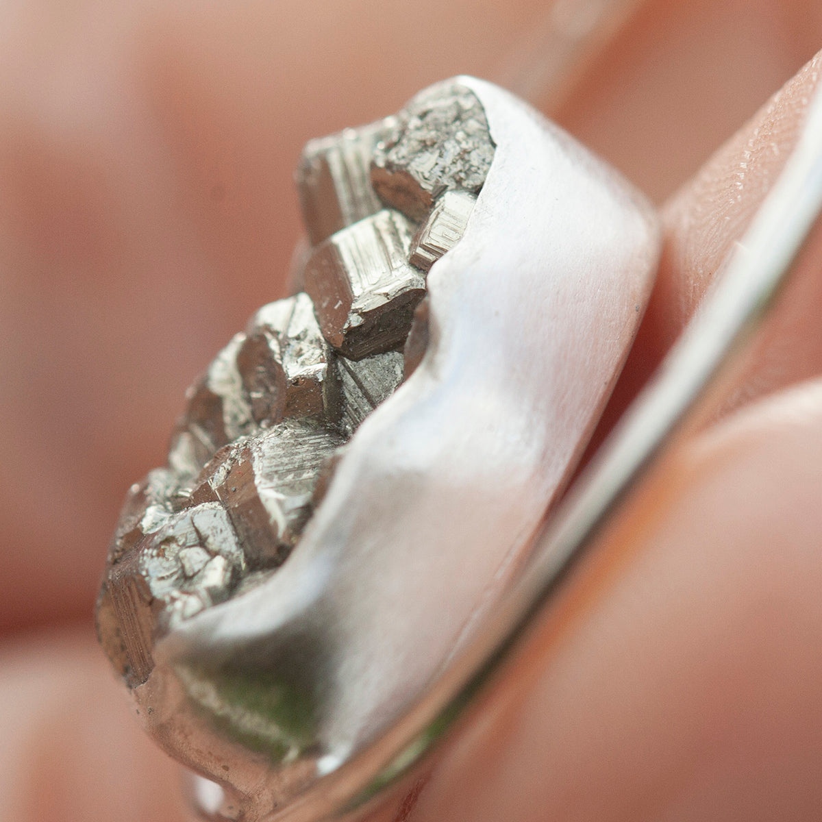 OOAK Mae pendant in silver #29 • Druzy Pyrite (Ready to ship)