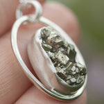 Cargar imagen en el visor de la galería, OOAK Mae pendant in silver #30 • Druzy Pyrite (Ready to ship)
