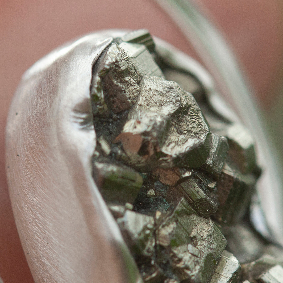OOAK Mae pendant in silver #30 • Druzy Pyrite (Ready to ship)