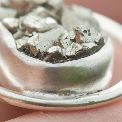OOAK Mae pendant in silver #30 • Druzy Pyrite (Ready to ship)