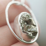 Charger l&#39;image dans la galerie, OOAK Mae pendant in silver #31 • Druzy Pyrite (Ready to ship)
