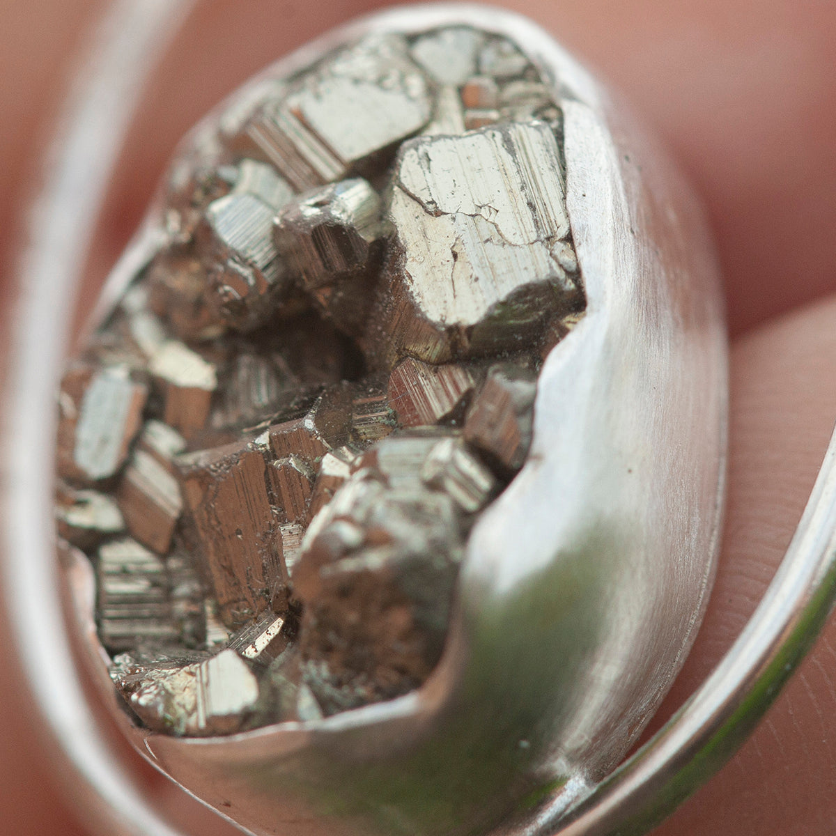 OOAK Mae pendant in silver #31 • Druzy Pyrite (Ready to ship)