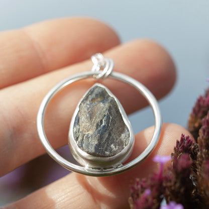 OOAK Mae pendant in silver #34 • rough Labradorite (Ready to ship)