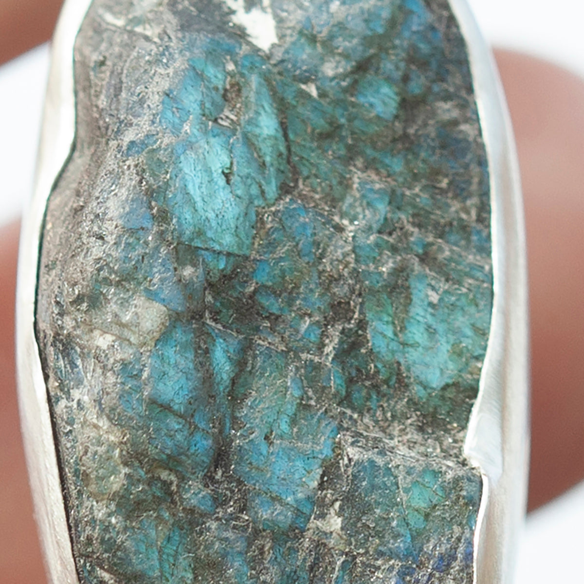 OOAK Mae pendant in silver #35 • rough Labradorite (Ready to ship)