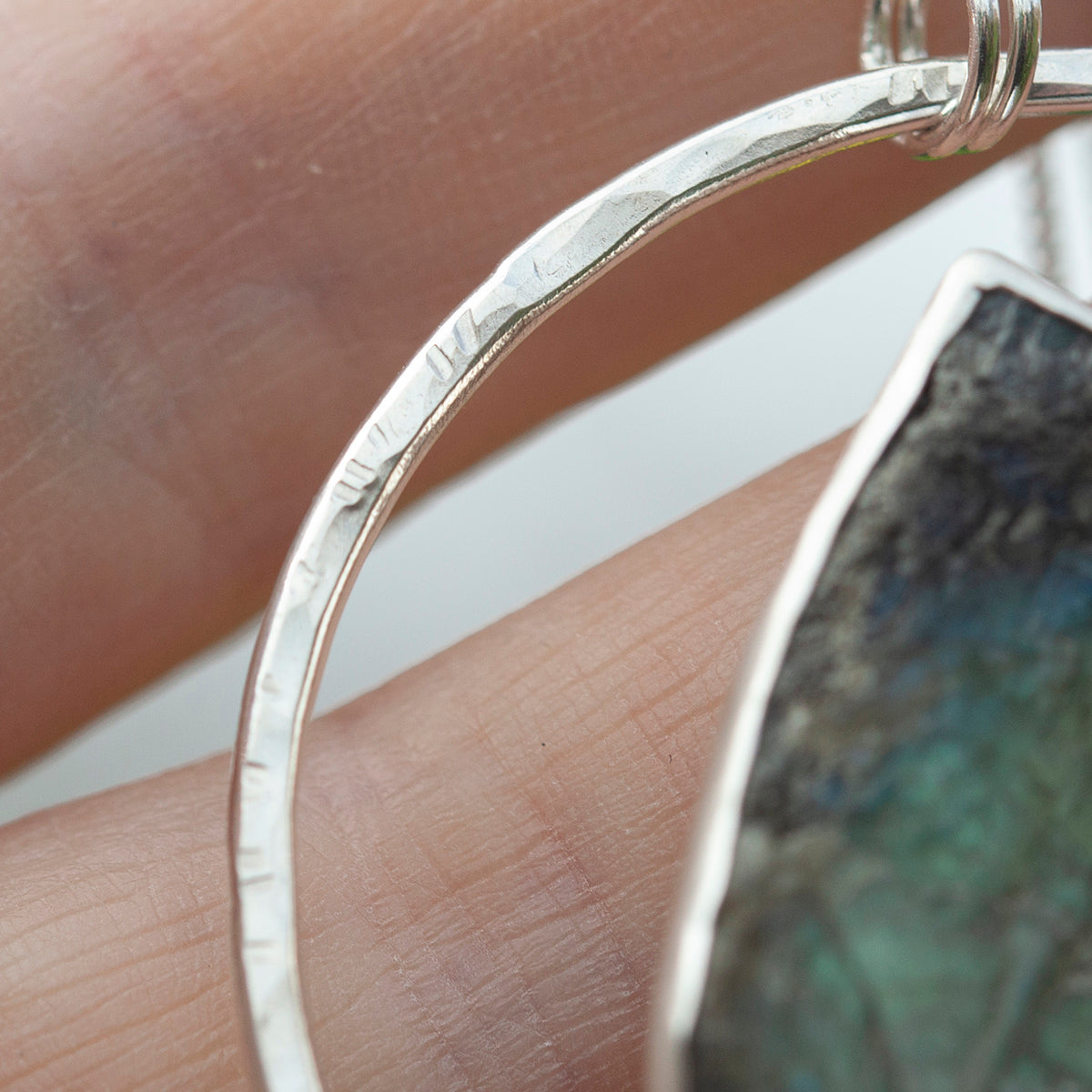 OOAK Mae pendant in silver #36 • rough Labradorite (Ready to ship)