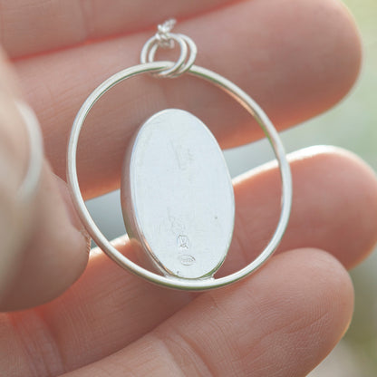 OOAK Mae pendant in silver #47 • Green Jasper (Ready to ship)
