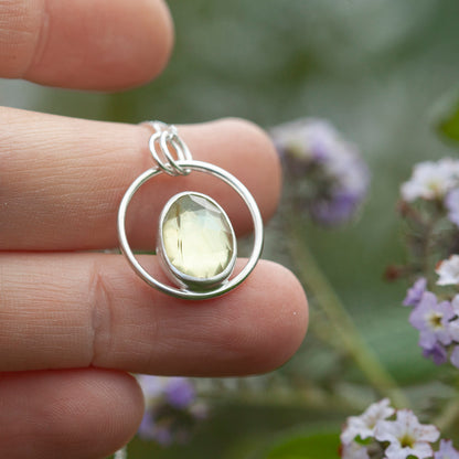 Pièce unique Pendentif Mae en argent #5 • quartz citron  (prêt à expédier)