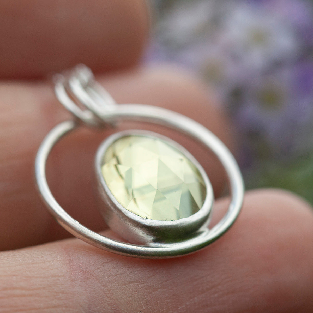 OOAK Mae pendant in silver #5 • lemon quartz  (Ready to ship)