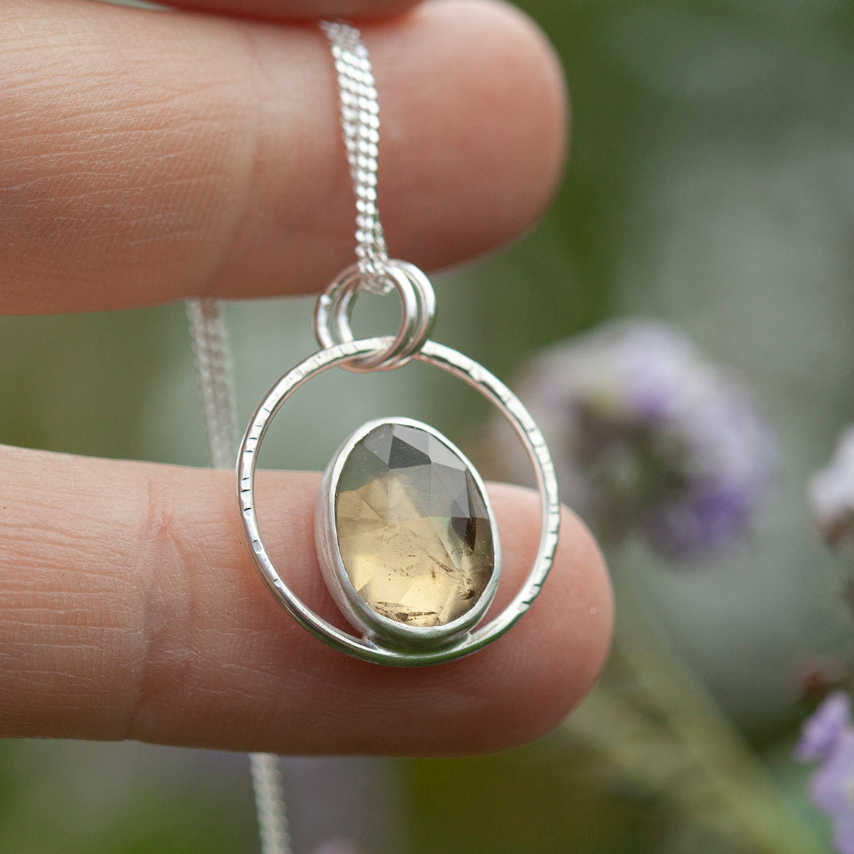 OOAK Mae pendant in silver #6 • lemon quartz  (Ready to ship)