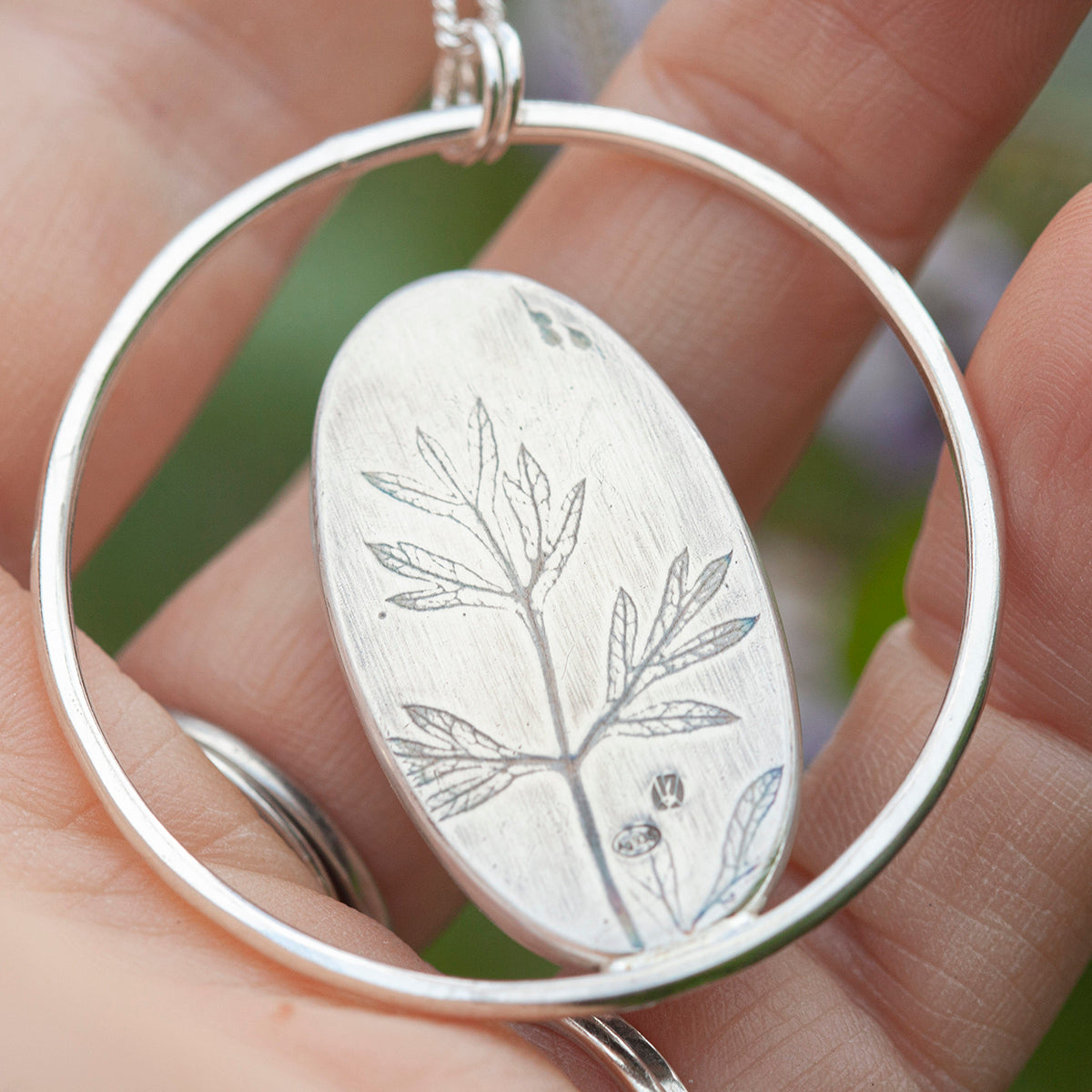 OOAK Mae pendant in silver #51 • Moss Agate (Ready to ship)