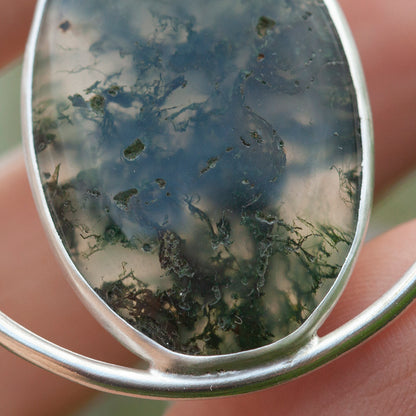OOAK Mae pendant in silver #52 • Moss Agate (Ready to ship)