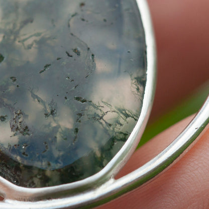 OOAK Mae pendant in silver #52 • Moss Agate (Ready to ship)