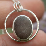 Load image into Gallery viewer, OOAK Mae pendant in silver #33 • Natural beach pebble (Ready to ship)
