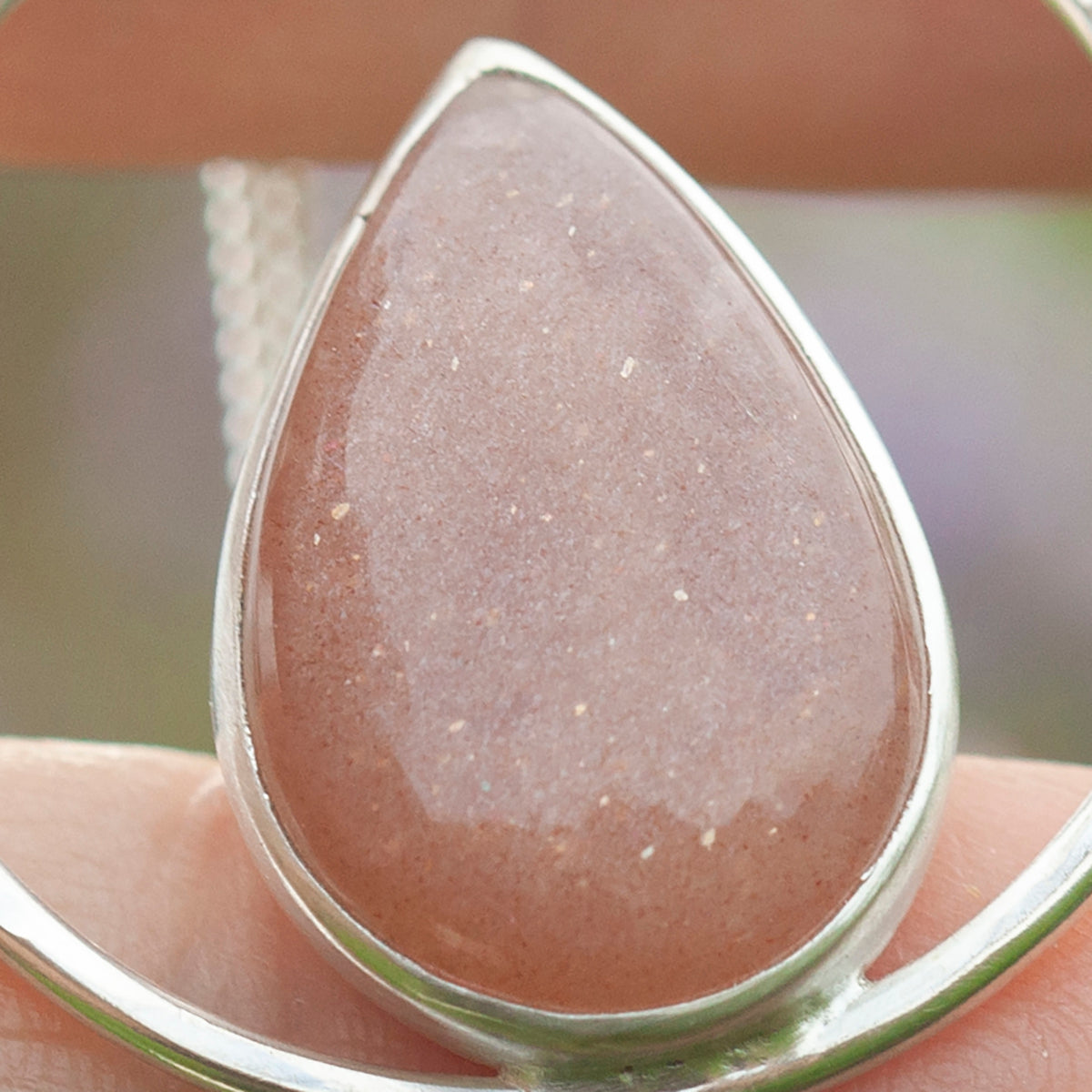 OOAK Mae pendant in silver #26 • Pink Moonstone (Ready to ship)