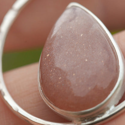 Colgante Mae de plata pieza única #26 • Piedra de luna rosa (Listo para enviar)